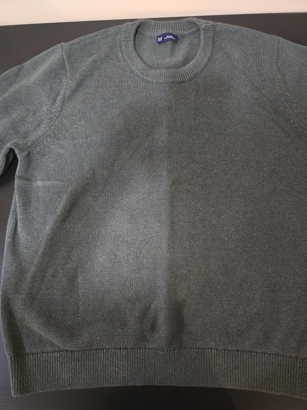 GAP Mens XL Olive Sage Dark Green Heavyweight Knit Crewneck Sweater NWOT